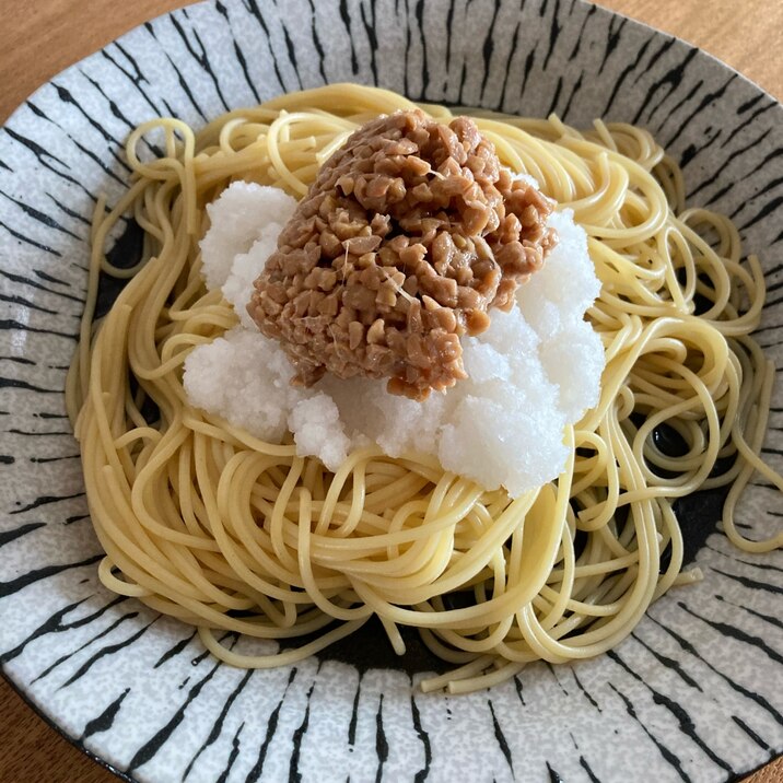 フライパン不要♪おろし納豆パスタ